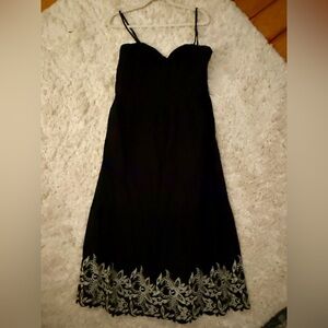 Express Black and White Embroidered Dress